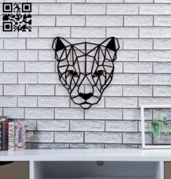 Panel Puma head E0010870 file cdr and dxf free vector download for Laser cut