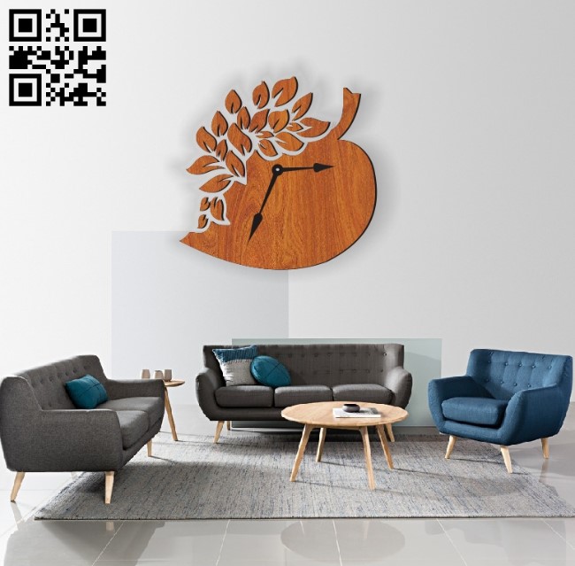 Peach wall clock E0010591 file cdr and dxf free vector download for Laser cut