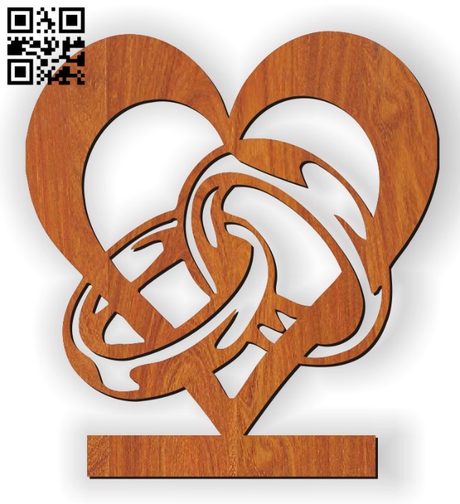 Rings and the heart statue E0010563 file cdr and dxf free vector ...