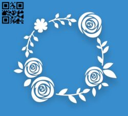 Rose wreath E0010829 file cdr and dxf free vector download for Laser cut