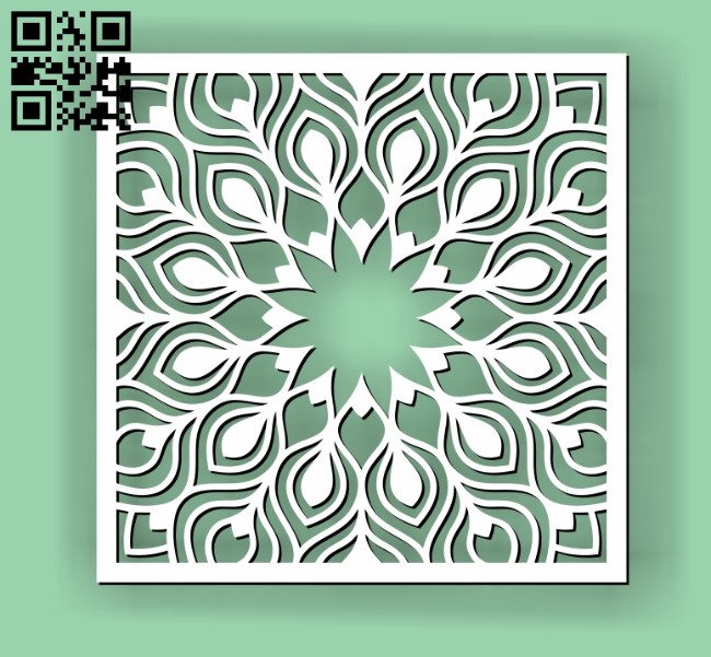 Square decoration E00010630 file cdr and dxf free vector download for Laser cut