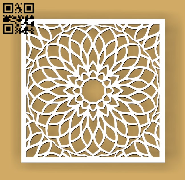 Square decoration E0010683 file cdr and dxf free vector download for Laser cut