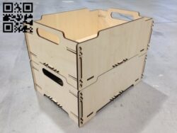 Stackable box E0010787 file cdr and dxf free vector download for laser cut