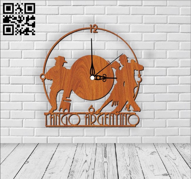 Tango wall clock E0010746 file cdr and dxf free vector download for Laser cut