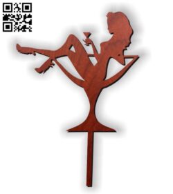 Topper girl in a glass E0010878 file cdr and dxf free vector download for Laser cut