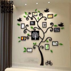 Tree photo frame E0010656 file cdr and dxf free vector download for Laser cut