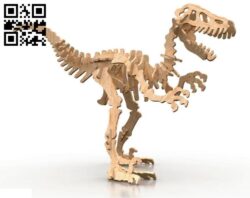 Velociraptor Dinosaurs E0010661 file cdr and dxf free vector download for Laser cut