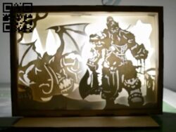 Warcraft game light box E0010727 file cdr and dxf free vector download for laser cut