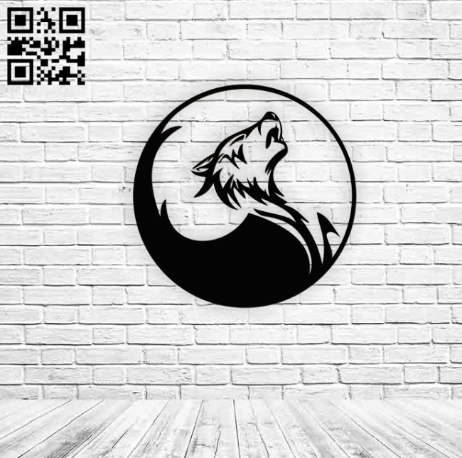 Wolf E0010905 file cdr and dxf free vector download for laser engraving machines