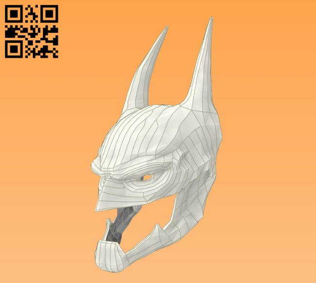 3D Batman mask E0010967 file cdr and dxf free vector download for Paper Laser cut