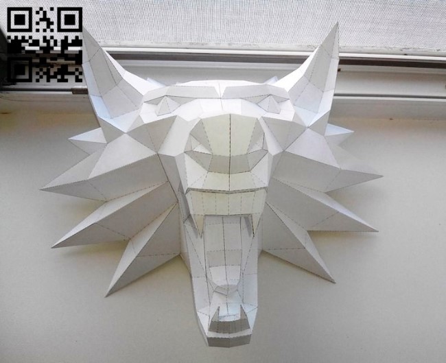 3D Wolf head E0010969 file cdr and dxf free vector download for Paper Laser cut