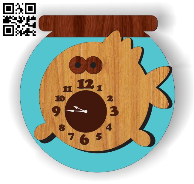 Aquarium clock E0011096 file cdr and dxf free vector download for Laser cut