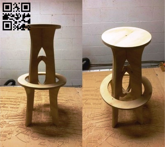 Bar stool E0011105 file cdr and dxf free vector download for Laser cut