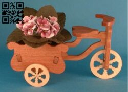 Bicycle Flower Cart E0011165 file cdr and dxf free vector download for Laser cut