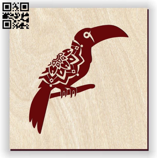 Bird with manlada E0011155 file cdr and dxf free vector download for laser engraving machines