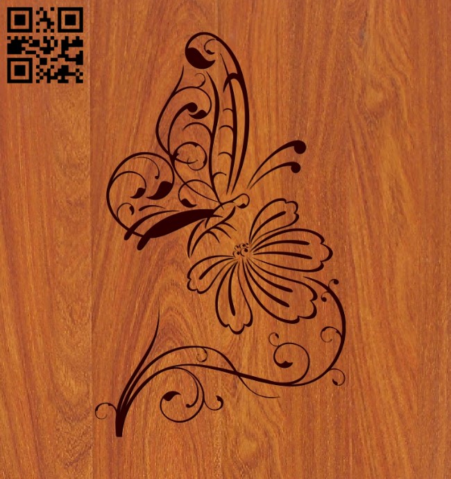 Butterflies and flowers E0011050 file cdr and dxf free vector download for laser engraving machines