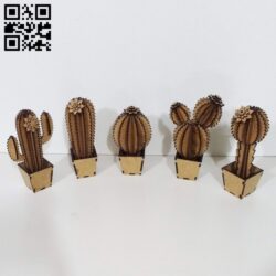 Cacti E0010941 file cdr and dxf free vector download for Laser cut