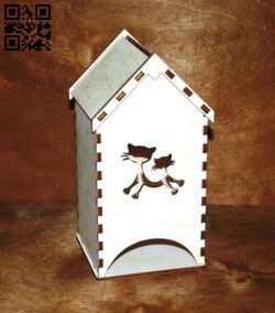 Cat tea house E0011270 file cdr and dxf free vector download for laser cut