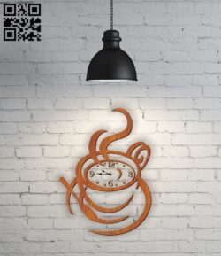 Coffee clock E0011004 file cdr and dxf free vector download for Laser cut