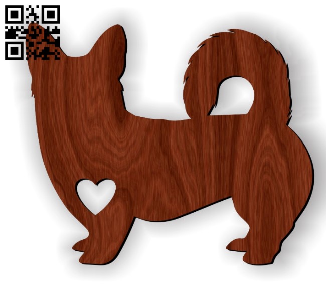 Corgi with heart E0010959 file cdr and dxf free vector download for Laser cut