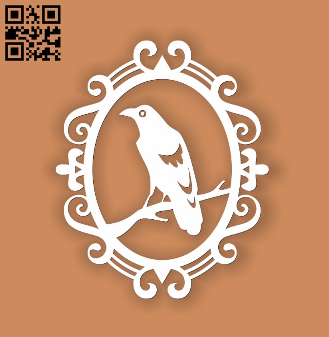 Crow E0010955 file cdr and dxf free vector download for Laser cut