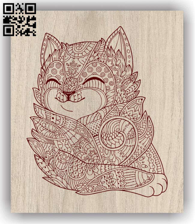 Cute kitten E0011308 file cdr and dxf free vector download for laser engraving machines