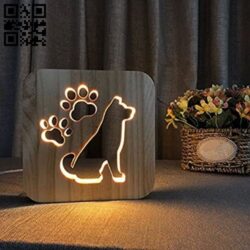 Dog Lamp  E0011069 file cdr and dxf free vector download for Laser cut