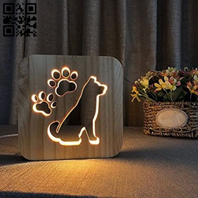 Dog Lamp E0011069 file cdr and dxf free vector download for Laser cut