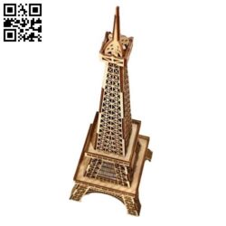 Eiffel tower model E0011203 file cdr and dxf free vector download for Laser cut