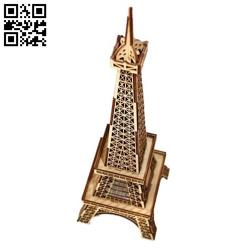 Eiffel tower model E0011203 file cdr and dxf free vector download for Laser cut