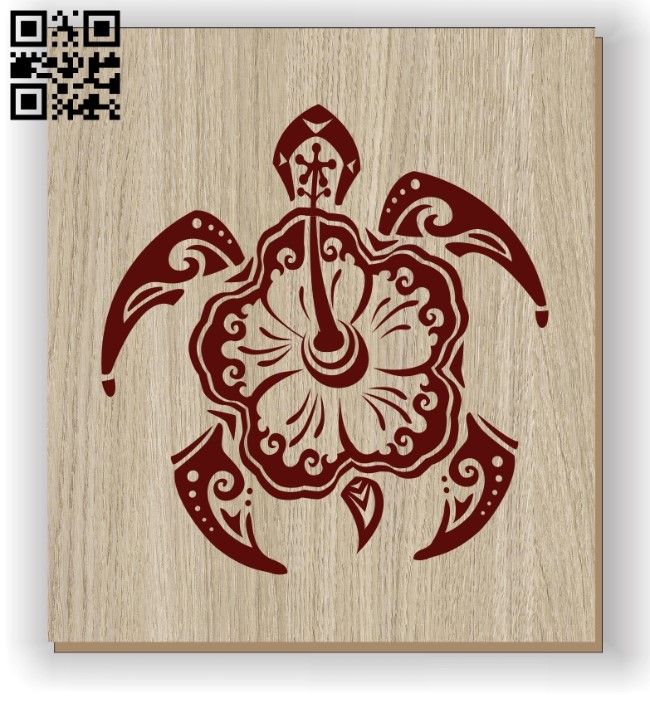 Flower Turtle E0011125 file cdr and dxf free vector download for laser engraving machines