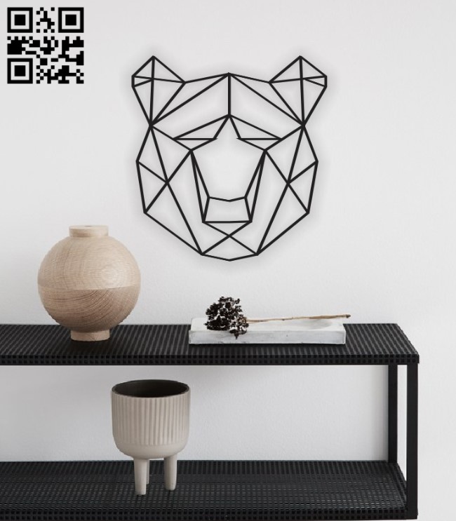 Geometric bear E0011353 free vector download for laser cut