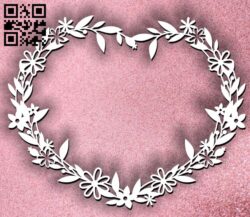 Heart wreath E0011260 file cdr and dxf free vector download for Laser cut