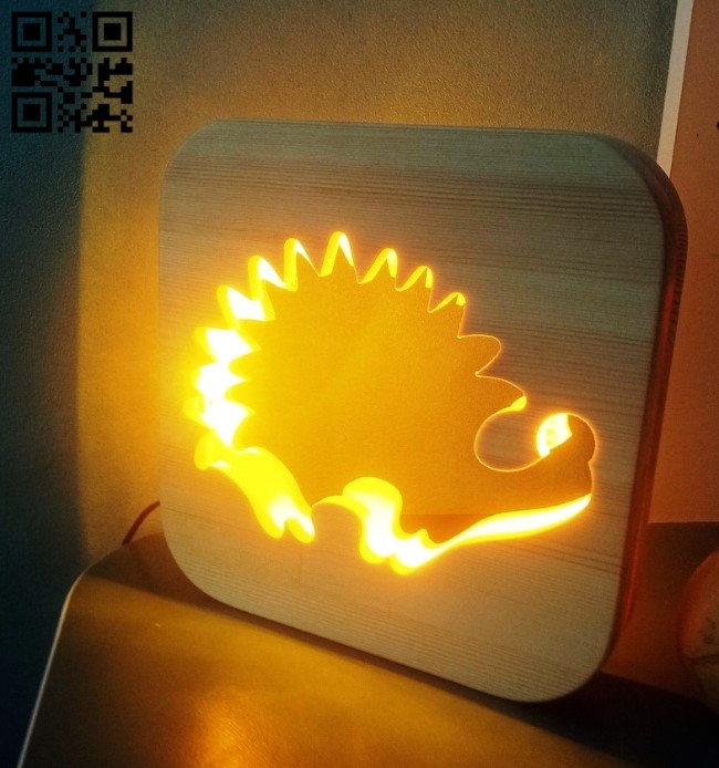 Hedgehog night light E0010979 file cdr and dxf free vector download for Laser cut