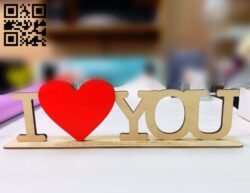 I love you E0011014 file cdr and dxf free vector download for Laser cut