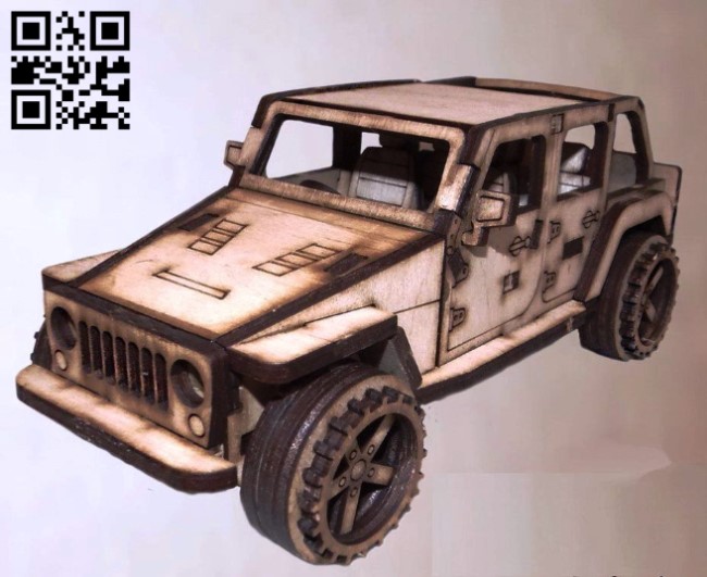 Jeep car E0011302 file cdr and dxf free vector download for Laser cut