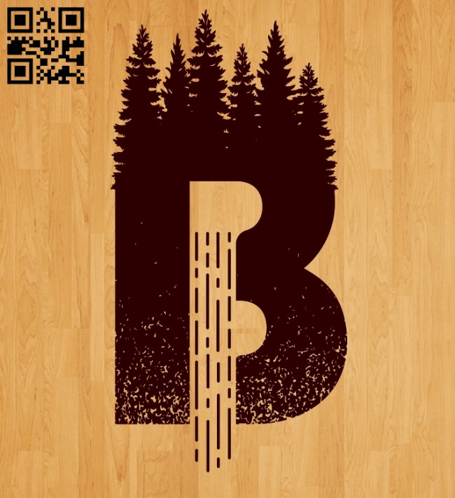 Letter B art E0011032 file cdr and dxf free vector download for laser engraving machines