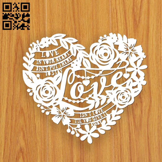 Love E0010985 File cdr and dxf free vector download for laser cut