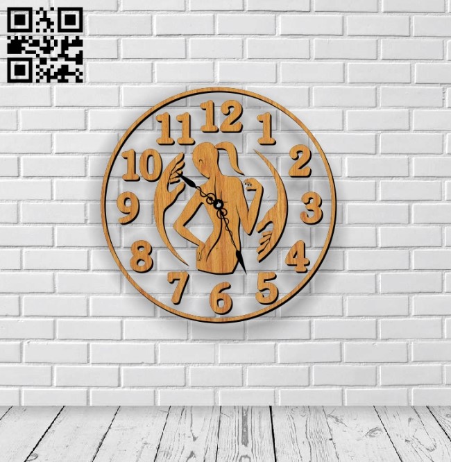 Massage salon clock E0011114 file cdr and dxf free vector download for Laser cut