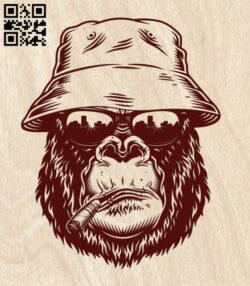 Monkey brutal E0011325 file cdr and dxf free vector download for laser engraving machines