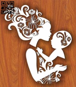 Mother and son E0011225 file cdr and dxf free vector download for Laser cut