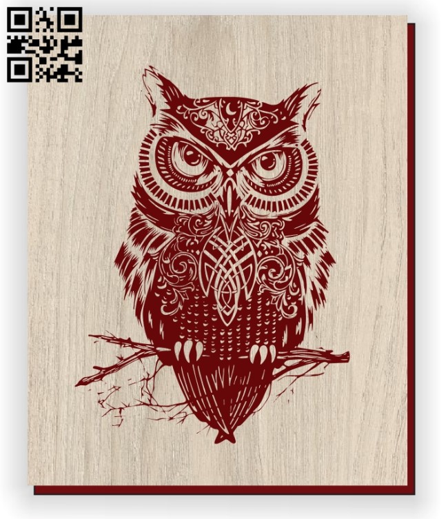 Owl E0011221 file cdr and dxf free vector download for laser engraving machines