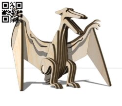 Pterodactyl Dinosaurs E0011209 file cdr and dxf free vector download for Laser cut