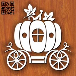 Pumpkin Carriage E0011248 file cdr and dxf free vector download for Laser cut