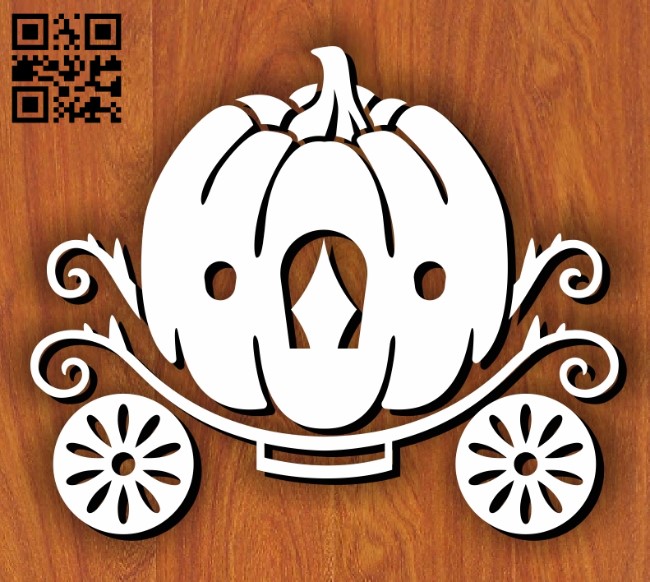 Pumpkin Carriage E0011249 file cdr and dxf free vector download for Laser cut