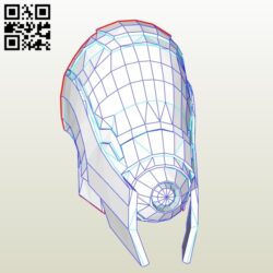 3D Quarian male mask E0010966 file cdr and dxf free vector download for Paper Laser cut
