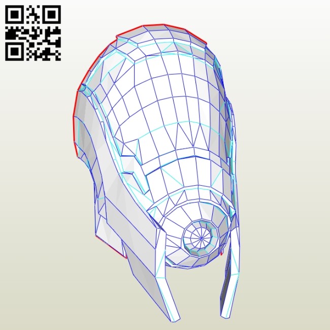 Quarian male mask E0010966 file cdr and dxf free vector download for Paper Laser cut