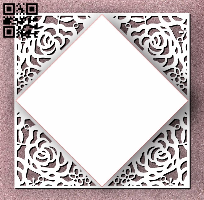 Rose Card E0011291 file cdr and dxf free vector download for Laser cut cnc