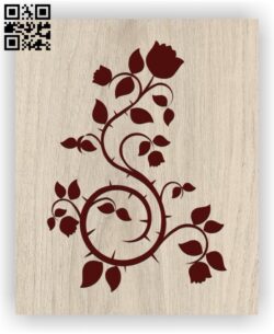 Rose E0011350 free vector download for laser engraving machines