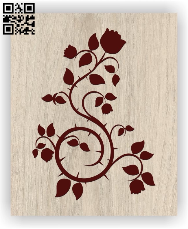 Rose E0011350 free vector download for laser engraving machines